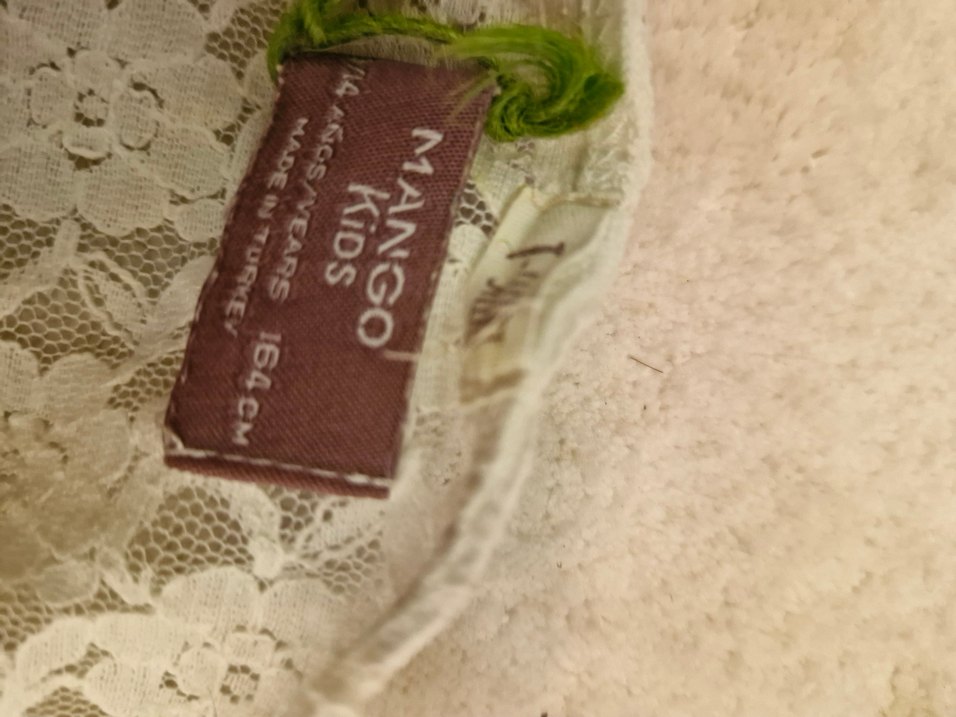 Kız Çocuk Beyaz Nakışlı Dantelli Atlet - Görsel 4