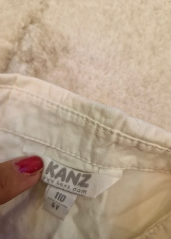 Kız Çocuk Beyaz Keten Gömlek - Görsel 3