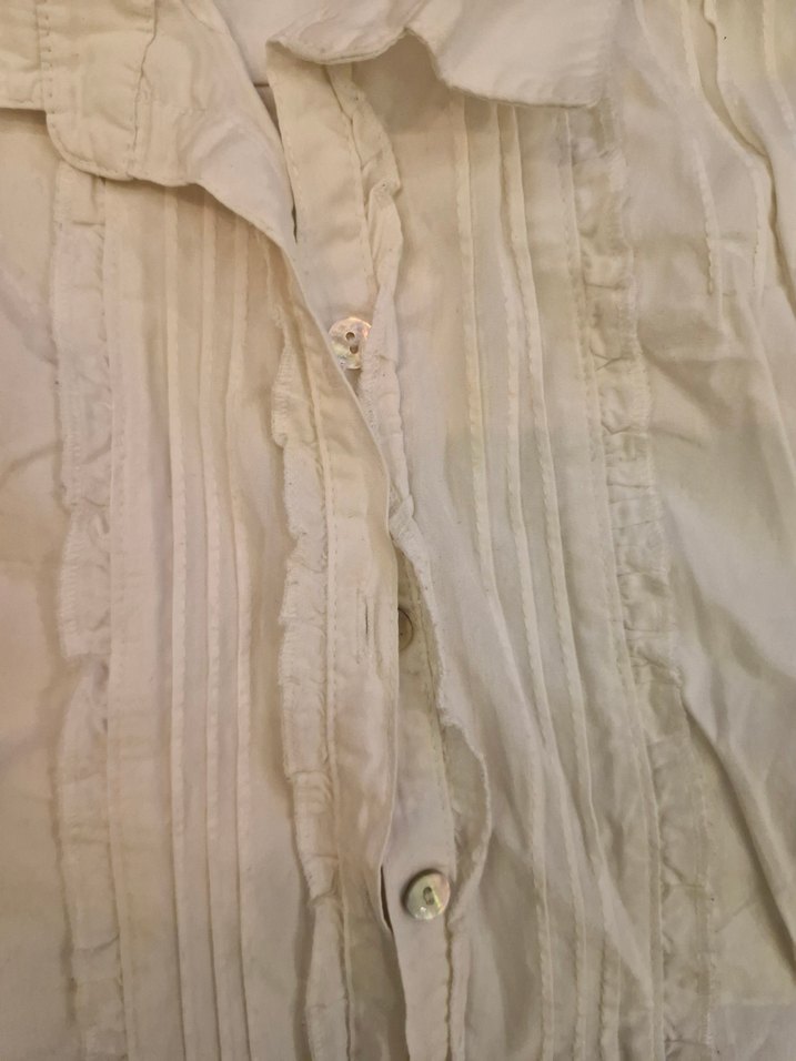 Kız Çocuk Beyaz Keten Gömlek - Görsel 2