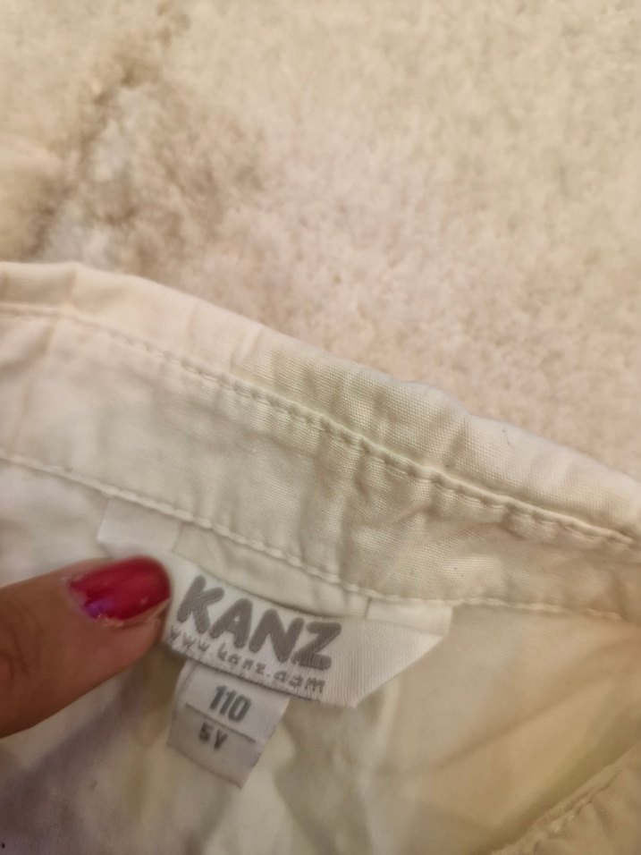 Kız Çocuk Beyaz Keten Gömlek - Görsel 3