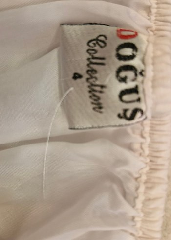 Beyaz Nakışlı Uzun Keten Elbise - Görsel 3