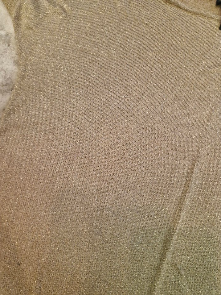 Bej Kısa Kollu Keten Kadın Tişört - Görsel 2