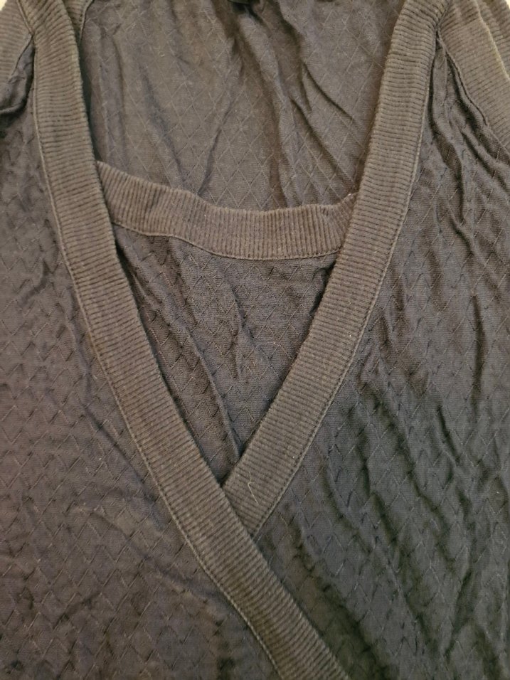 Gri Keten  V Yakalı Midi Tunik - Görsel 2