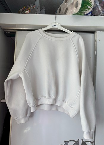 Kadın Beyaz Oversize Sweatshirt