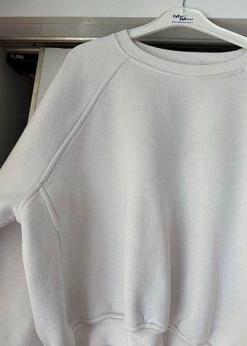 m Beden Kadın Beyaz Oversize Sweatshirt