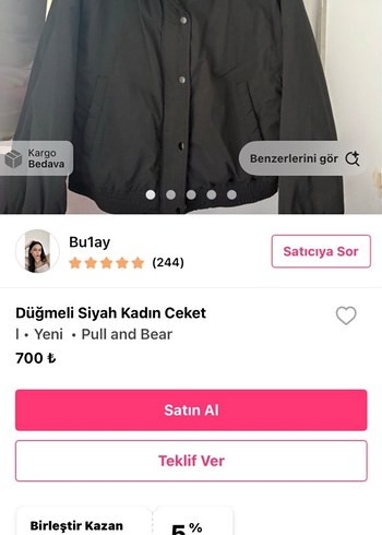 Zara Gri Fermuarlı Kadın Bomber Ceket