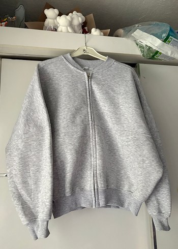 Addax Gri Fermuarlı Kadın Sweatshirt