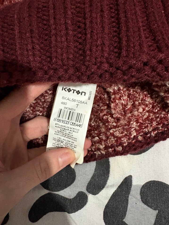 Bordo Örgü Kadın Bere - Görsel 2