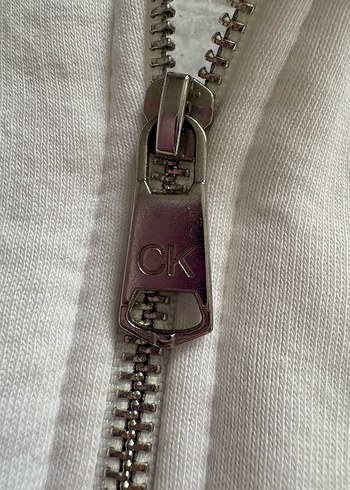 Kapüşonlu Beyaz Fermuarlı Sweatshirt - Görsel 5