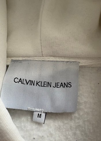 Kapüşonlu Beyaz Fermuarlı Sweatshirt - Görsel 3