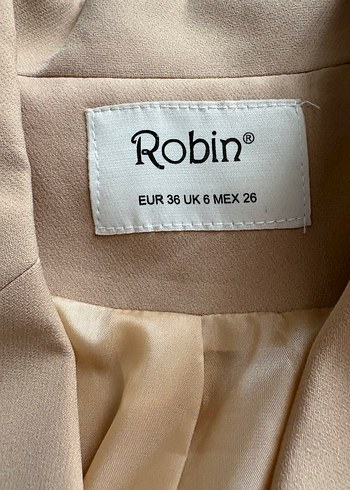 Bej Kısa Kesim Kadın Blazer Ceket - Görsel 3