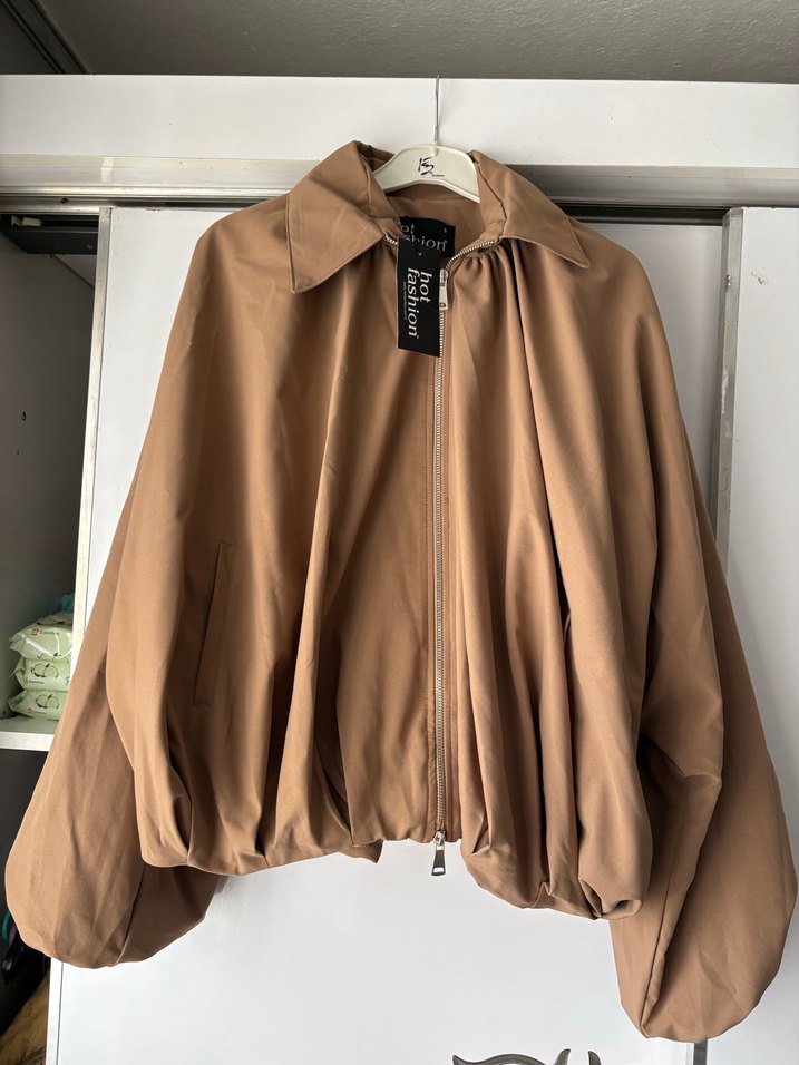 Bej Drapeli Kadın Ceket - Görsel 2