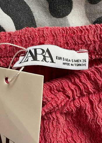 Zara Kadın Kırmızı Triko Bol Kesim Pantolon - Görsel 3
