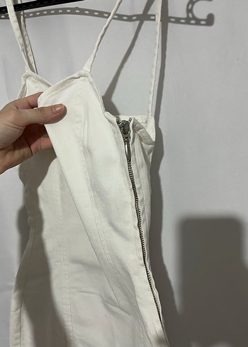 H&M Beyaz Askılı Mini Elbise