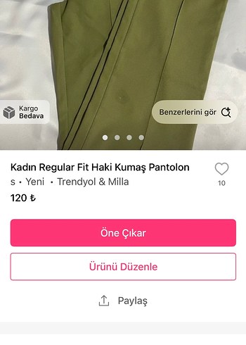 Kadın Regular Fit Haki Kumaş Pantolon