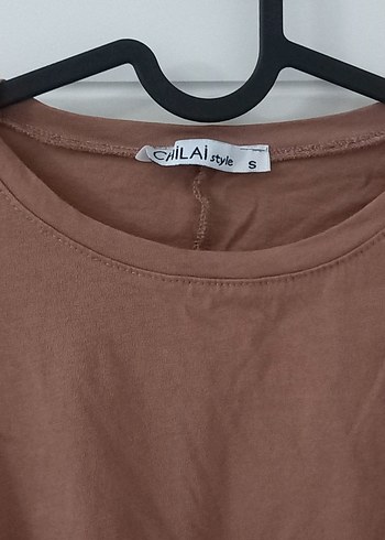 s Beden Sütlü Kahve Camel Kadın Vatkalı Kısa Bluz