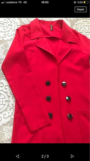 Kırmızı uzun tesettür ceket