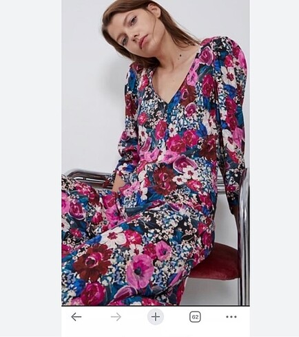 Zara Zara çiçekli elbise