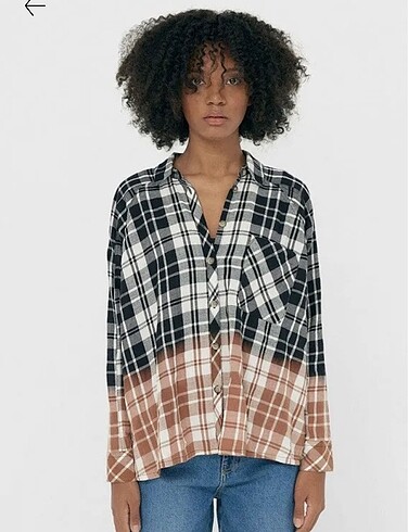 Zara Stradivarius ekoseli gömlek