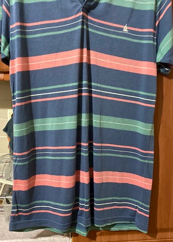 Çok Renkli Çizgili Polo Tişört - Görsel 2