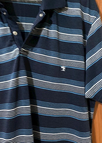 Lacivert Çizgili Polo Tişört - Görsel 4