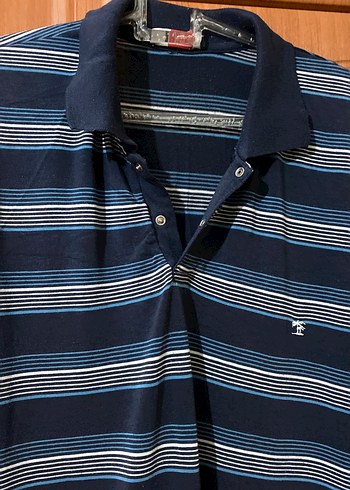 Lacivert Çizgili Polo Tişört - Görsel 2