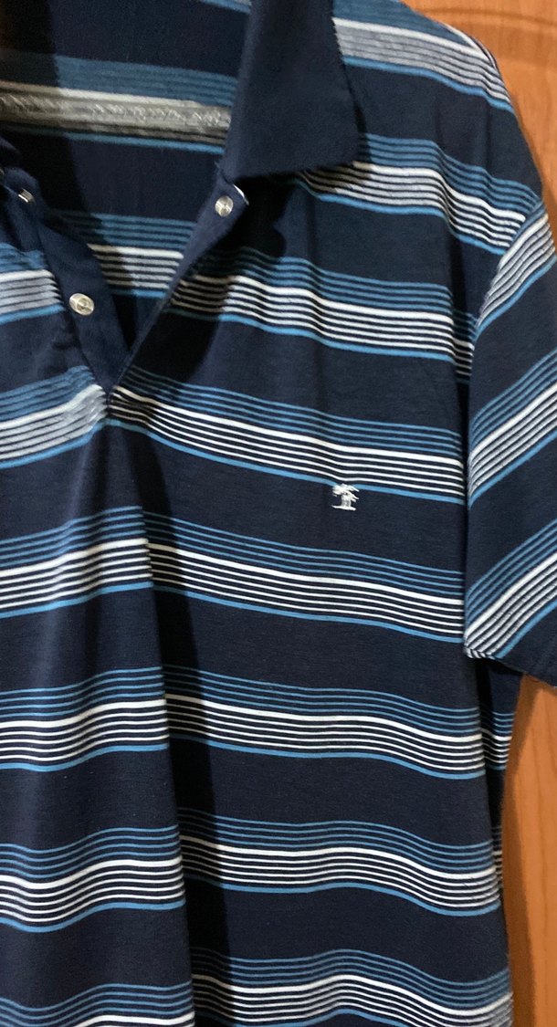Lacivert Çizgili Polo Tişört - Görsel 4