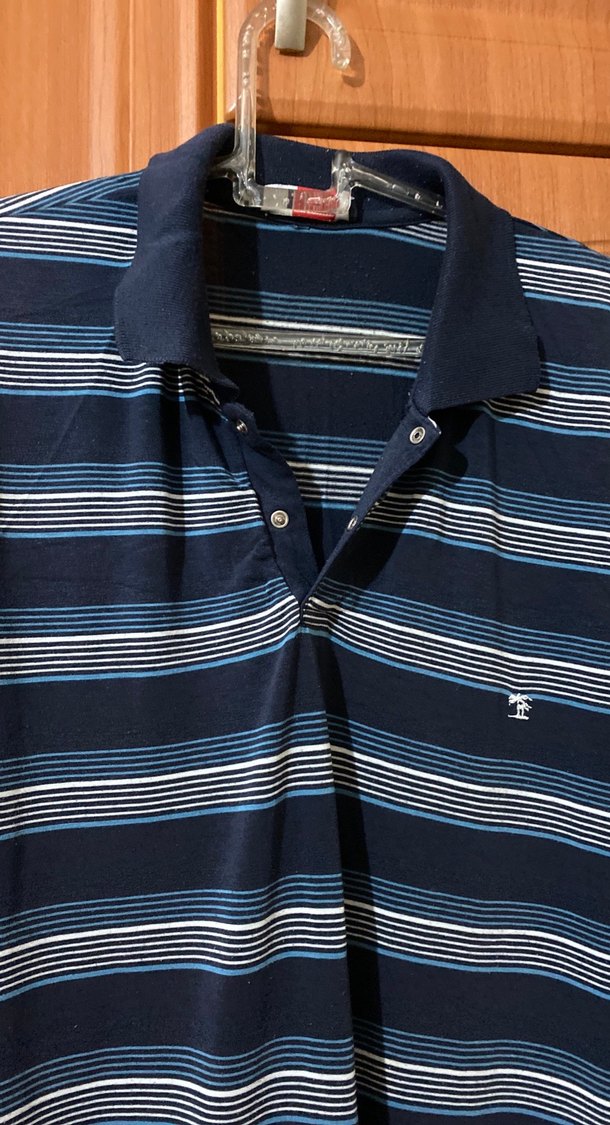 Lacivert Çizgili Polo Tişört - Görsel 2