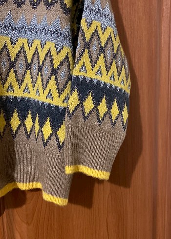 Bohem Renkli Desenli Kadın Triko Kazak - Görsel 3