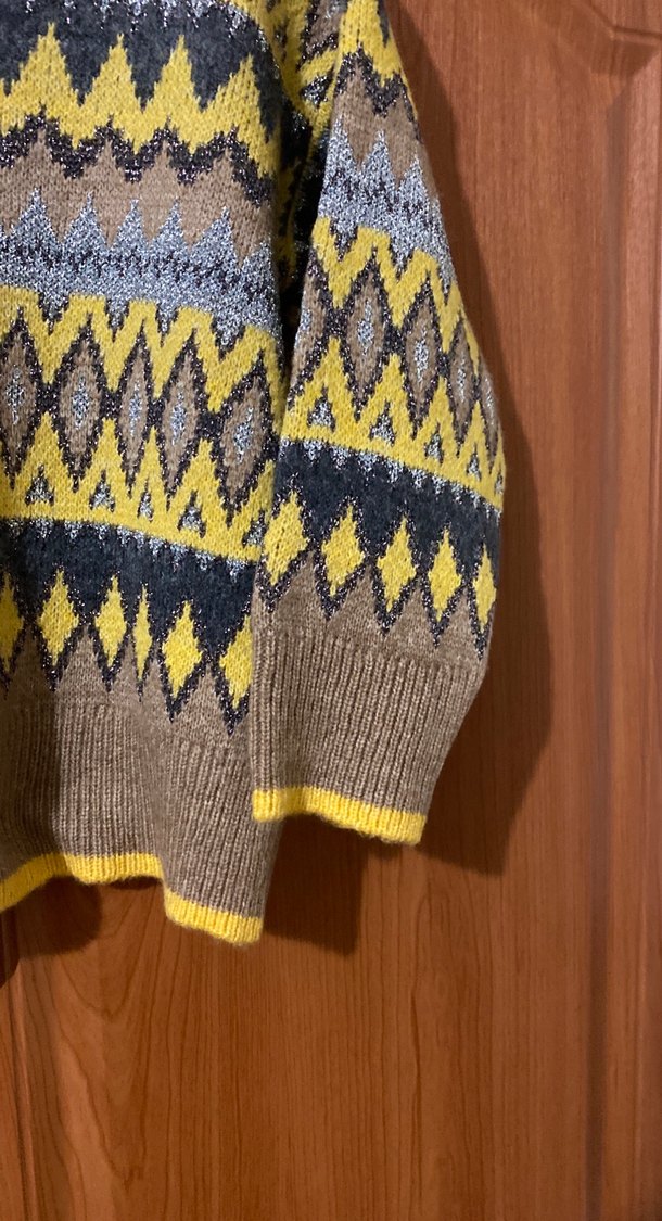 Bohem Renkli Desenli Kadın Triko Kazak - Görsel 3