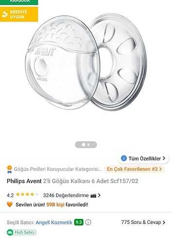 Philips avent göğüs ucu koruyucu kalkan  - Görsel 2