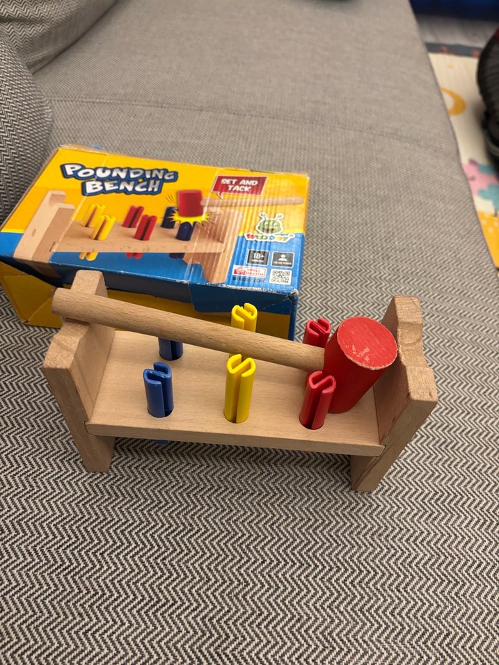 Renkli Çocuk Çekiçli Ahşap Oyuncak - Görsel 4