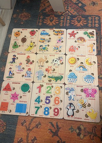 Renkli Ahşap Eğitici Puzzle Seti - Görsel 3