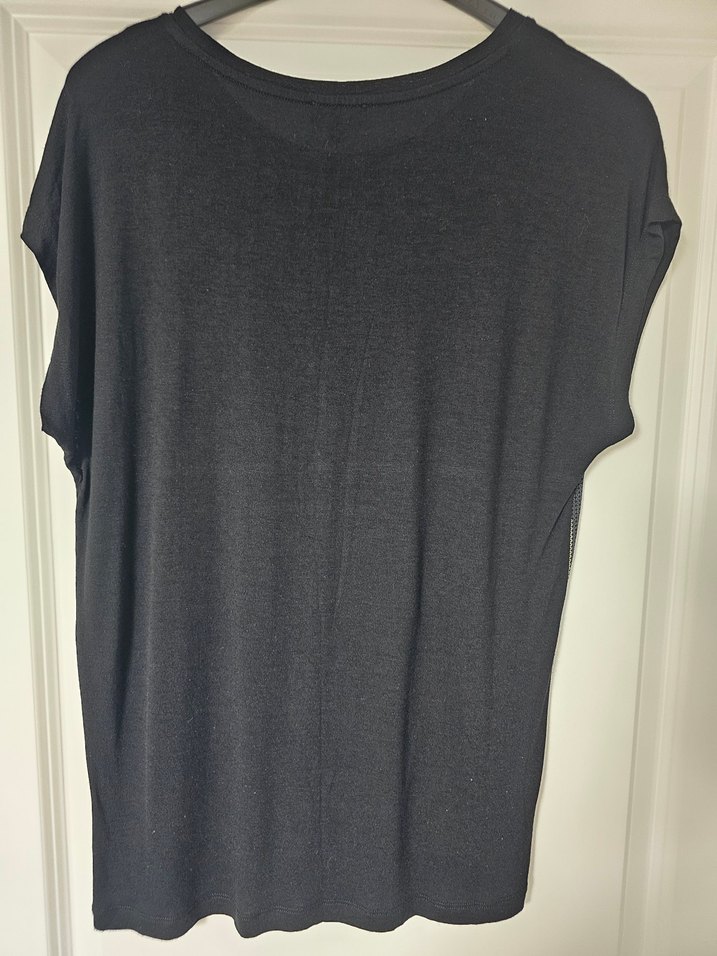 Network Siyah Baskılı Kısa Kollu Tişört - Görsel 4