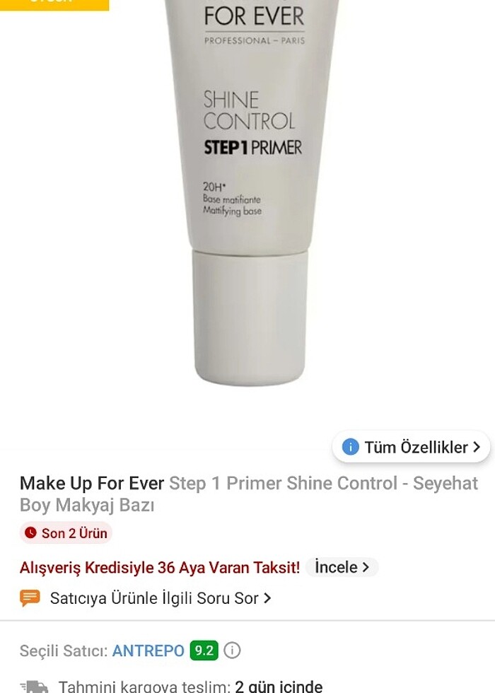 step 1 primer shine control - seyahat boy makyaj bazı - Görsel 2