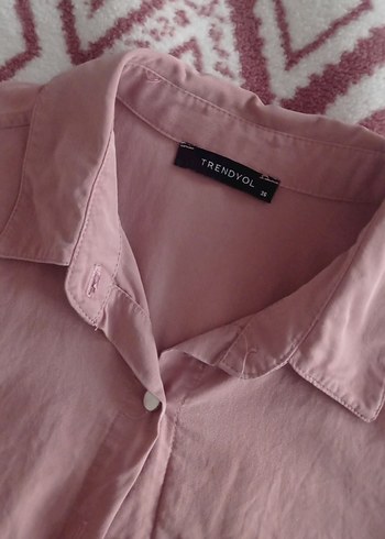 Trendyol Pembe Düğmeli Kısa Kollu Kadın Gömlek - Görsel 2