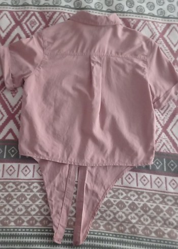 Trendyol Pembe Düğmeli Kısa Kollu Kadın Gömlek - Görsel 3