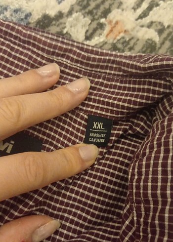 Düğmeli Uzun Kollu Kareli Erkek Gömlek - Görsel 2