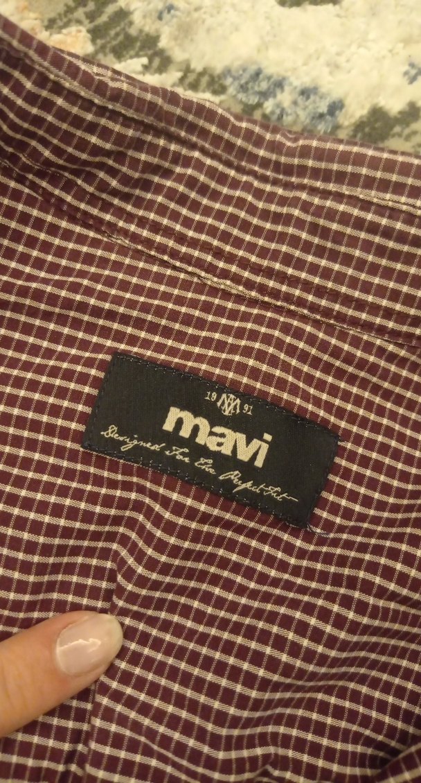 Düğmeli Uzun Kollu Kareli Erkek Gömlek - Görsel 3