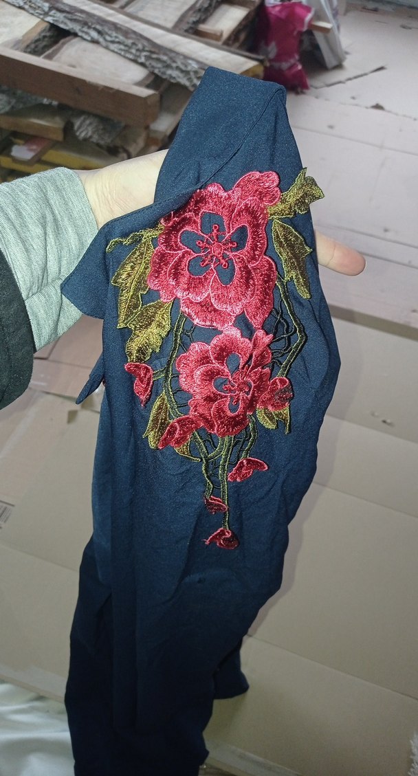 Kadın Lacivert Çiçek detaylı elbise - Görsel 3