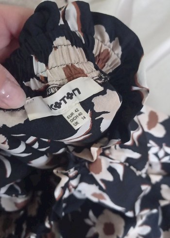 Koton Kadın Bohem Çiçekli Pilili Mini Etek - Görsel 2