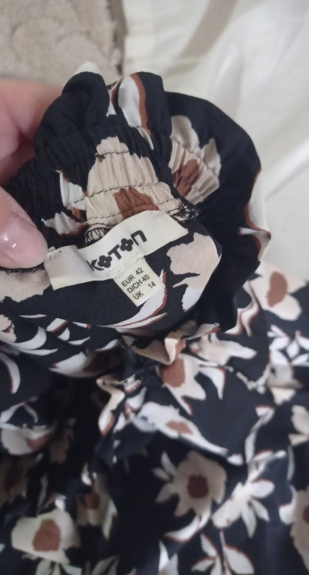 Koton Kadın Bohem Çiçekli Pilili Mini Etek - Görsel 2