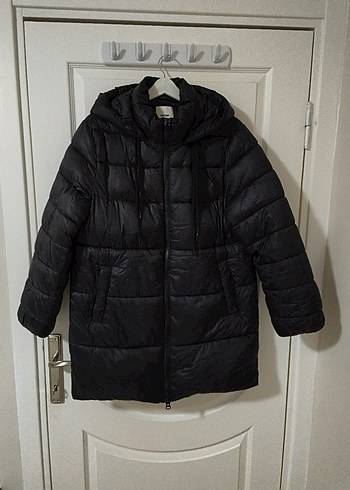 Koton Siyah Kapüşonlu Şişme Mont - Görsel 5