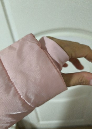 Pembe Kapüşonlu Kadın Mont - Görsel 8