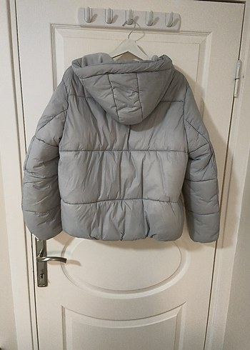 Gri kadın şişme Mont - Görsel 3