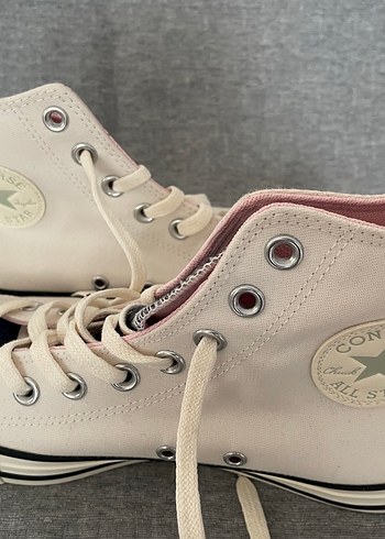 Converse Beyaz Pastel Renkli Fermuarlı Spor Ayakkabı - Görsel 3