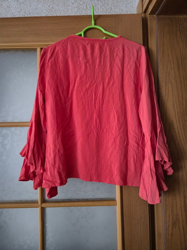 Kırmızı V Yakalı Bluz - Görsel 3