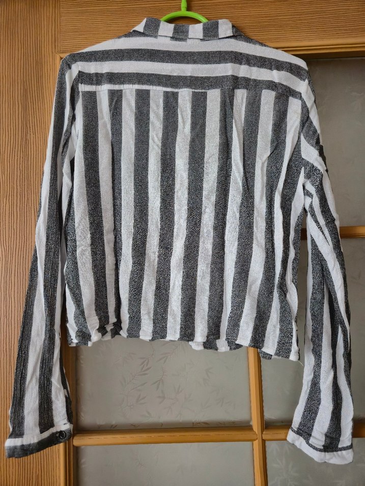 Quzu Gri Zebra Desenli Uzun Kollu Gömlek - Görsel 2