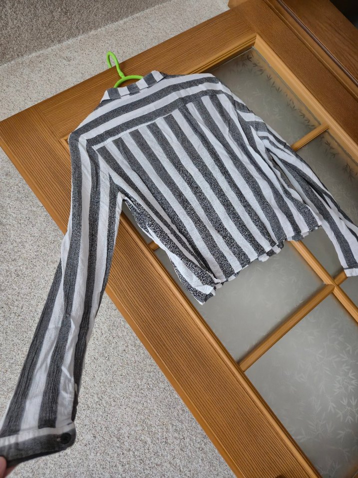 Quzu Gri Zebra Desenli Uzun Kollu Gömlek - Görsel 3