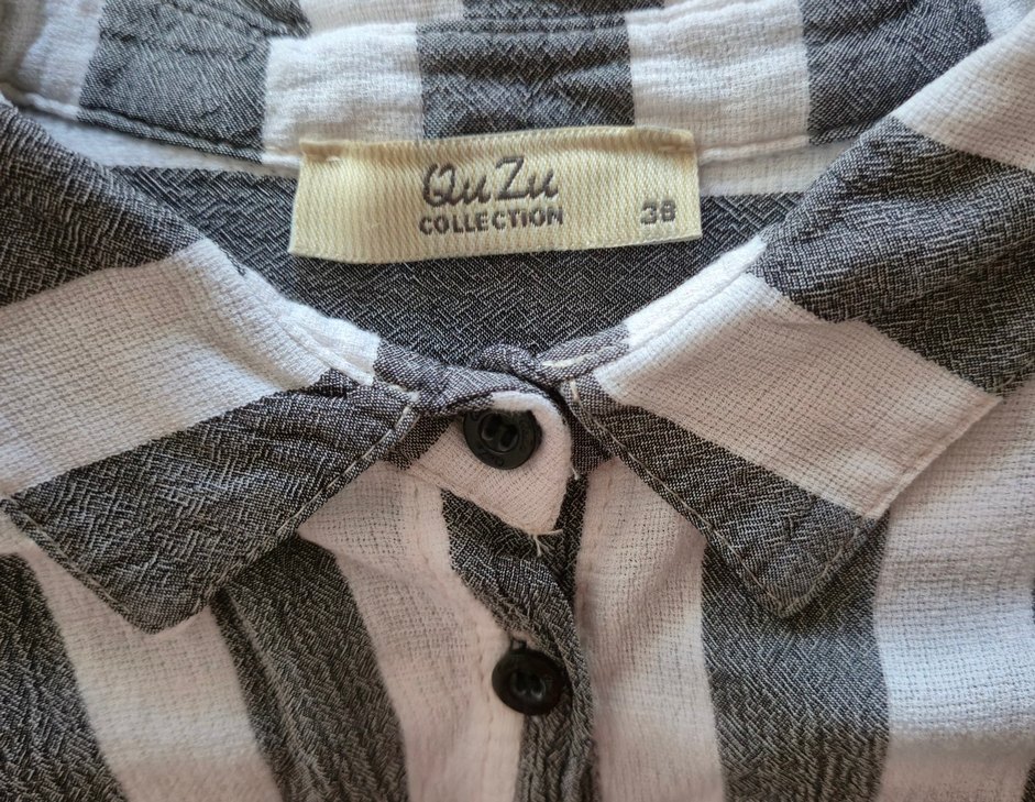 Quzu Gri Zebra Desenli Uzun Kollu Gömlek - Görsel 4